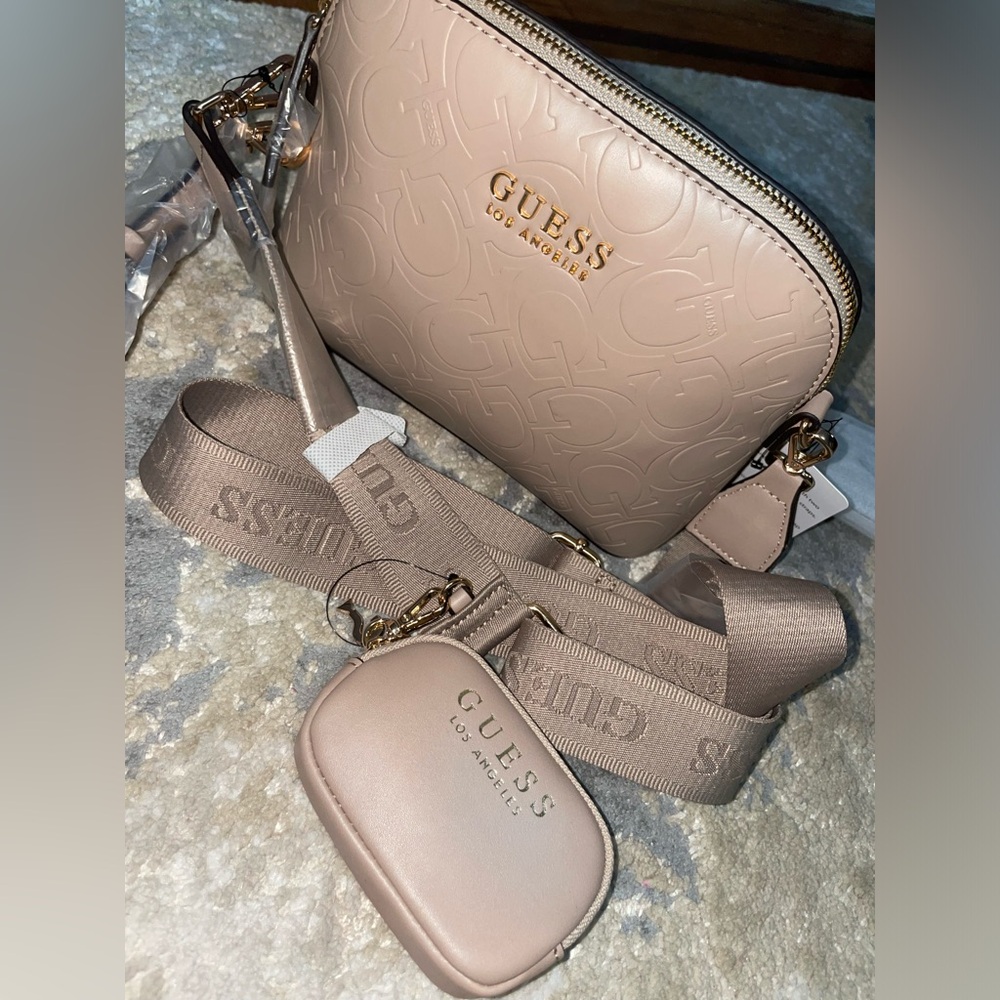 Bard new GUESS crossbody bag in Taupe color